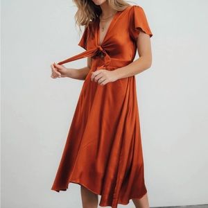 Baltic Born Poppy Midi Dress in Rust